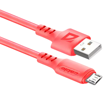 Кабель USB-Micro USB, 2.4A 1 м, красный Defender F207 (87108RED)