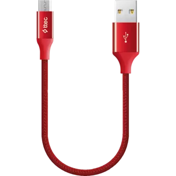 Кабель USB-Micro USB, 30 см, красный, TTEC AlumiCable (2DK25K)
