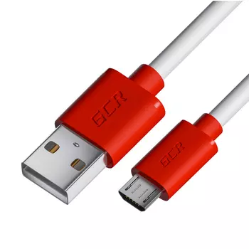 Кабель USB-Micro USB, 3A быстрая зарядка, 2м, белый/красный Greenconnect GCR-53217 (GCR-53217)