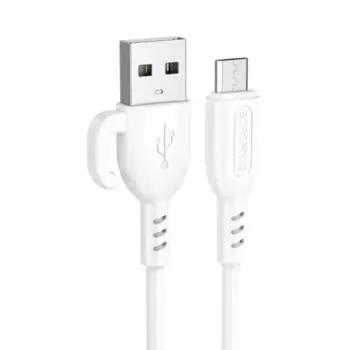 Кабель USB-Micro USB, быстрая зарядка, 2.4А, 1 м, белый, Borofone Symbol BX91 (6974443389913)