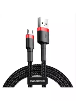 Кабель USB-Micro USB, быстрая зарядка, 2.4А, 1 м, черный/красный, Baseus Cafule (CAMKLF-B91)