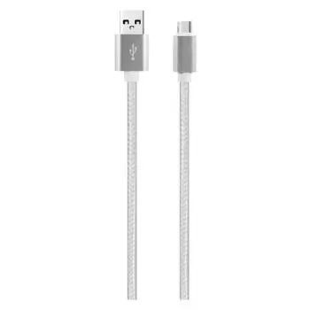 Кабель USB-Micro USB, быстрая зарядка, 2А, 1 м, серебристый, Red Line (УТ000035968)