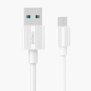 Кабель USB-microUSB , Celebrat, CB-09M, 1м, белый (106465)