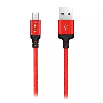 Кабель USB-microUSB , HOCO, X14 Times Speed для HTC/Samsung, 1м, красный/черный (85417)