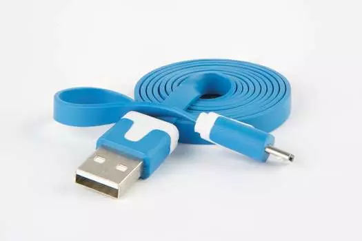 Кабель USB-microUSB , Red Line, 1m, синий, плоский, lite