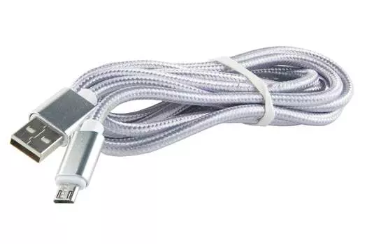 Кабель USB-Micro USB, 2м, серебристый Red Line