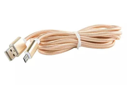 Кабель USB 2.0(Am)-Micro USB 2.0(Bm), 2м, золотистый Red Line