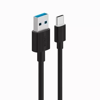 Кабель USB-Type-C, Celebrat, CB-09T, 1м, черный (106474)