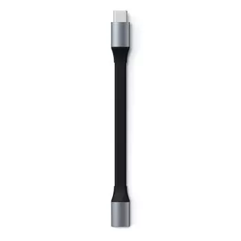 Кабель USB Type-C (f)-USB Type-C(m), плоский, 12см, черный Satechi Mini Extension (ST-TCECM)