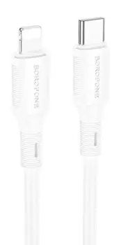 Кабель USB Type-C-Lightning 8-pin, 3А, 27 Вт, 1 м, серый, Borofone Advantage BX100