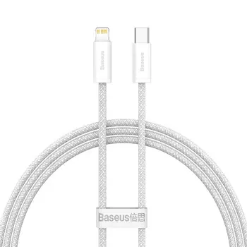 Кабель USB Type-C-Lightning 8-pin, быстрая зарядка, 20 Вт, 1 м, белый, Baseus Dynamic Series (CALD000002)