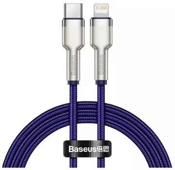 Кабель USB Type-C-Lightning 8-pin, 2.4А, 20 Вт, 1 м, фиолетовый, Baseus Cafule Series (CATLJK-A05)