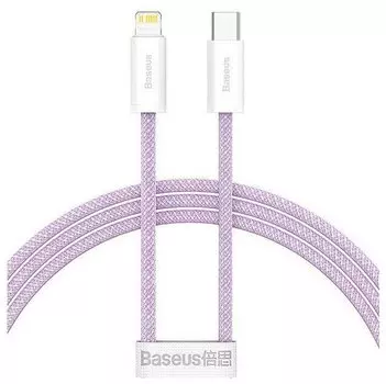 Кабель USB Type-C-Lightning 8-pin, быстрая зарядка, 2.4А, 20 Вт, 1 м, фиолетовый, Baseus Dynamic Series (CALD000005)