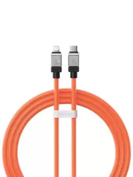 Кабель USB Type-C-Lightning 8-pin, экранированный, быстрая зарядка, 2.4А, 20 Вт, 1 м, оранжевый, Baseus CoolPlay CAKW000007 (CAKW000007)
