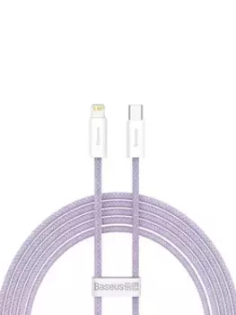 Кабель USB Type-C-Lightning 8-pin, экранированный, быстрая зарядка, 2.4А, 20 Вт, 2 м, пурпурный, Baseus Dynamic Series CALD000105 (CALD000105)