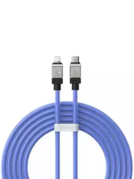 Кабель USB Type-C-Lightning 8-pin, экранированный, быстрая зарядка, 2.4А, 20 Вт, 2 м, синий, Baseus CoolPlay CAKW000103 (CAKW000103)