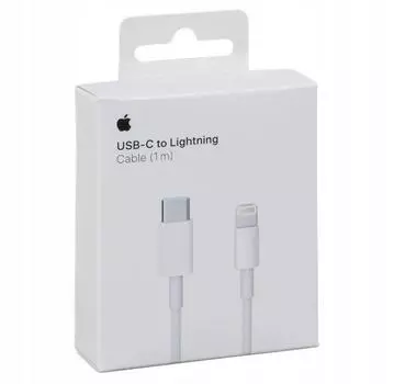 Кабель USB Type-C(m)-Lightning 8-pin(m), быстрая зарядка, 3А, 1 м, белый, ORG MQGJ2ZE/A (112096)