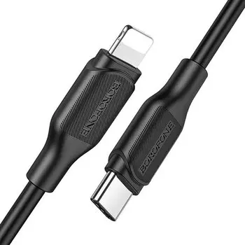 Кабель USB Type-C-Lightning 8-pin, быстрая зарядка, 3А, 1 м, черный, Borofone BX42