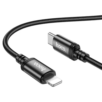 Кабель USB Type-C-Lightning 8-pin, быстрая зарядка, 3А, 20 Вт, 1 м, черный, HOCO Wind X89 (6931474784308)