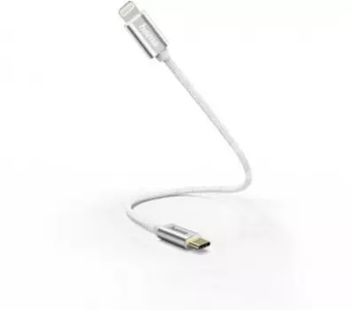 Кабель USB Type-C (m)-Lightning 8-pin, позолоченные разъемы, 3A, 20см, белый Hama (00187209)