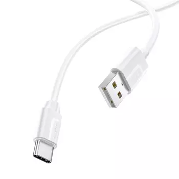 Кабель USB Type-C(m)-USB 2.0(Am), 2.4A, 1м, белый Borofone Harmony BX55 (6931474748010)