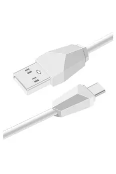 Кабель USB Type-C(m)-USB 2.0(Am), 2.4A, 1м, белый Exployd Flow (EX-K-1298)