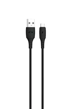 Кабель USB Type-C(m)-USB 2.0(Am), 2.4A, 1м, черный Exployd Flow (EX-K-1293)