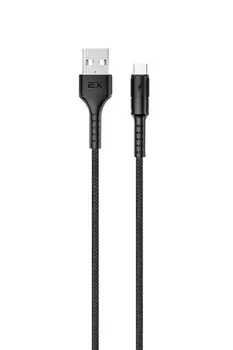 Кабель USB Type-C(m)-USB 2.0(Am), 2.4A, 1м, черный Exployd Flow (EX-K-1321)