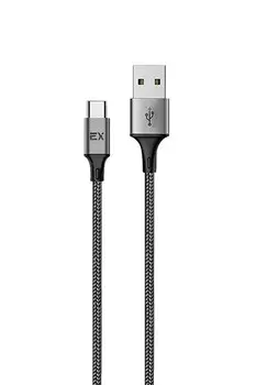 Кабель USB Type-C-USB, 2.4A, 1м, черный Exployd Ray (EX-K-1212)