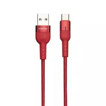 Кабель USB Type-C(m)-USB 2.0(Am), 3A, 1.2м, красный Borofone BU25 (6931474728241)