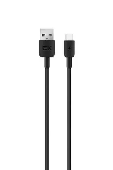 Кабель USB Type-C(m)-USB 2.0(Am), 3A, 1м, черный Exployd Flow (EX-K-1251)