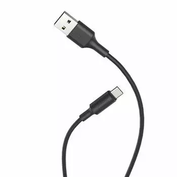 Кабель USB Type-C(m)-USB 2.0(Am), 3A, 1м, черный HOCO RA1 (УТ000022070)