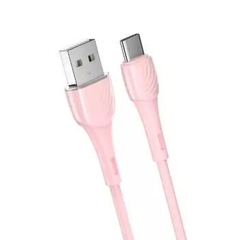 Кабель USB Type-C(m)-USB 2.0(Am), 3A, 1м, розовый HOCO X49 (6931474734112)