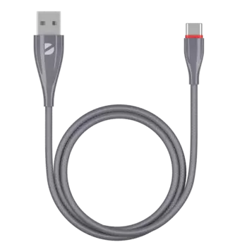 Кабель USB-USB Type-C, 2A 1 м, серый Deppa Ceramic (72289)