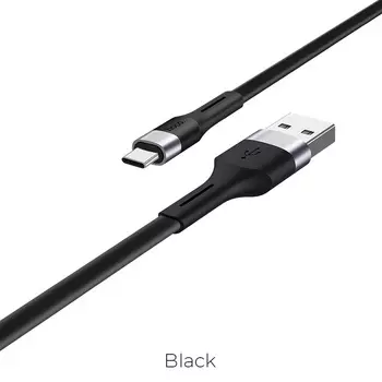 Кабель USB Type-C(m)-USB 2.0(Am), плоский, 3A, 1м, черный HOCO X34 (УТ-00007877 / 6931474707390)