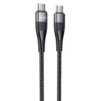 Кабель USB Type-C(m)-USB Type-C(m), 5A быстрая зарядка, 1м, черный HOCO U99 (УТ-00011556 / 6931474746023)