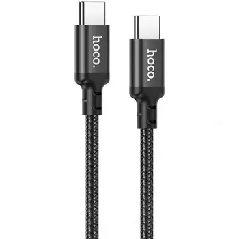 Кабель USB Type-C-USB Type-C, OTG, 3A быстрая зарядка, 1м, черный HOCO X14 Double speed (6931474752215)