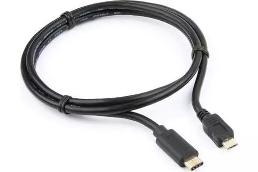 Кабель USB Type-C-Micro USB, 1 м, черный Cablexpert (CCP-USB2-mBMCM-1M)