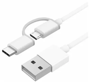 Кабель USB Type-C+Micro USB-USB, 1м, белый Xiaomi ZMI AL501 (ZMK2AL50CNWH)