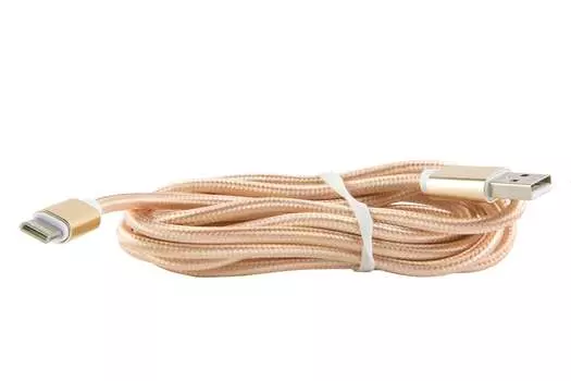 Кабель USB-USB Type-C, 2м, золотистый Red Line