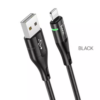 Кабель USB(Am)-USB Type-C(m), быстрая зарядка, 3А, 1.2 м, черный, HOCO Shadow U93 (6931474732170)