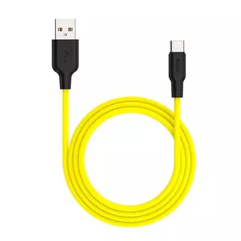 Кабель USB Type-C-USB, 3A, 1м, черный/желтый HOCO plus X21 (6931474711946)