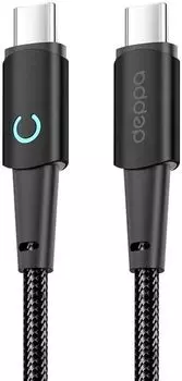 Кабель USB Type-C-USB Type-C, быстрая зарядка, 5А, 1.5 м, черный, Deppa Moon Series 72524 (72524)