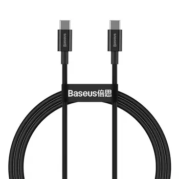 Кабель USB Type-C-USB Type-C, быстрая зарядка, 5А, 100 Вт, 1 м, черный, Baseus Superior (CATYS-B01)