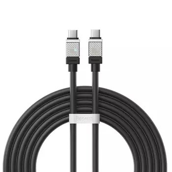 Кабель USB Type-C-USB Type-C, быстрая зарядка, 3А, 100 Вт, 2 м, черный, Baseus CoolPlay (CAKW000301)
