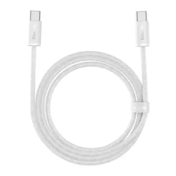 Кабель USB Type-C-USB Type-C, быстрая зарядка, 5А, 100 Вт, 1 м, белый, Baseus Dynamic Series (CALD000202)