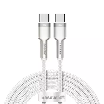 Кабель USB Type-C-USB Type-C, быстрая зарядка, 5А, 100 Вт, 1 м, белый, Baseus Cafule (CATJK-C02)