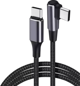 Кабель USB Type-C-USB Type-C, угловой, быстрая зарядка, 5A 1м, черный Jet.A JA-DC55 (JA-DC55 1m Black)