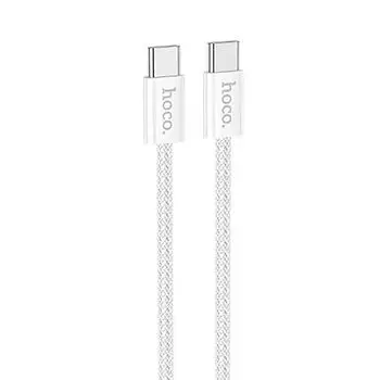 Кабель USB Type-C-USB Type-C, быстрая зарядка, 3А, 60 Вт, 1 м, белый, HOCO Source X104