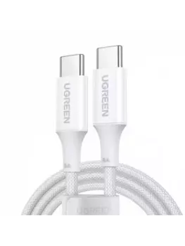 Кабель USB Type-C-USB Type-C, экранированный, 5А, 100 Вт, 2 м, белый, UGREEN US557 (15269)